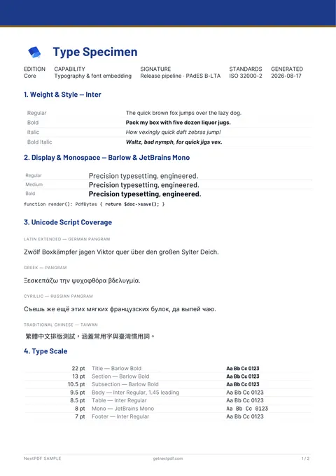 Typography & Text Layout sample PDF cover